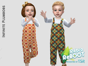 Sims 4 — IP Toddler Retro ReBOOT 70's Dungarees - TODDLER STUFF by InfinitePlumbobs — - Retro 70's Pattern Dungarees - 3