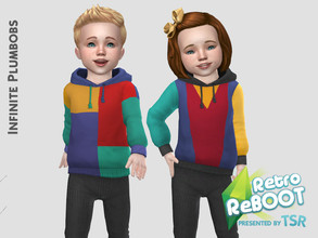 Sims 4 — IP Toddler Retro ReBOOT Colour Block Hoodie by InfinitePlumbobs — - Toddler Bright and Fun Retro Pattern Colour