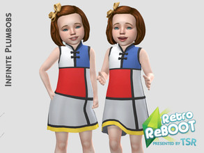 Sims 4 — IP Toddler Retro ReBOOT Mondrian Style Dress by InfinitePlumbobs — - Toddler Mondrian Style Inspired Pattern