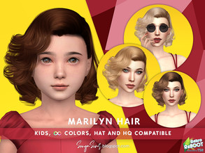 Sims 4 — Retro ReBOOT Marilyn Hair (KIDS) by SonyaSimsCC — - Short wavy hair with bangs curls. Hope you like it. - KIDS.