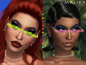 Sims 4 — MALIKA | glasses by Plumbobs_n_Fries — New Mesh Rimless Rectangular Glasses HQ Texture Male/Female | Teen -