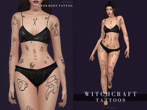 Sims 4 — Witchcraft Upper Body Tattoo by -Merci- — New tattoo for Sims4! -Unisex, teen-elder. -HQ Mod compatible. -No