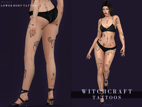 Sims 4 — Witchcraft Lower Body Tattoo by -Merci- — New tattoo for Sims4! -Unisex, teen-elder. -HQ Mod compatible. -No