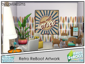 Sims 4 — Retro ReBoot - Artwork by lavilikesims — 6 very large posters with a thin black frame 