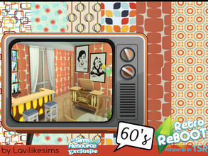 Sims 4 — Retro ReBoot - 60s Wallpaper by lavilikesims — Back in the day they were not afraid of colour clashing 6