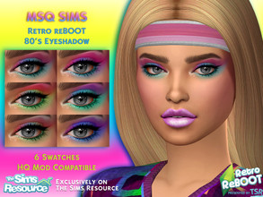 Sims 4 — Retro ReBOOT 80s Eyeshadow by MSQSIMS — - Base Game - Teen-Elder - Female - 6 Swatches - EA Slider Opacity