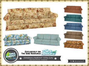 Sims 4 — Retro ReBOOT 1970s Sofa by Moniamay72 — Retro 1970s Sofa. 8 swatches. On the base game - The Hippster Hugger