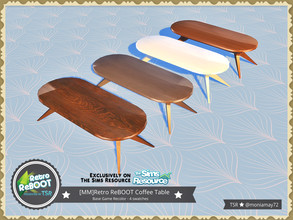Sims 4 — Retro ReBOOT Coffee Table by Moniamay72 — Retro Coffee Table. 4 swatches. On the base game - Benner Coffetable.