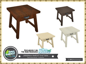 Sims 4 — Retro ReBOOT End Table by Moniamay72 — Retro ReBOOT End Table. 4 swatches. On the base game - A cute Anglette