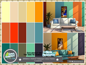 Sims 4 — Retro ReBOOT Wallpaper Colour Palette by Moniamay72 — Retro ReBOOT Wallpaper Colour Palette. 15 swatches. All 3