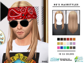 Sims 4 — Retro ReBOOT - 80's Male Hairstyles by OranosTR — - New Mesh - 18 EA Colors - Specular,Normal and Shadow maps