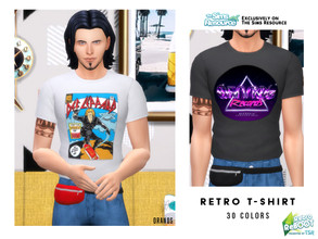 Sims 4 — Retro ReBOOT - Retro T-Shirt by OranosTR — - New Mesh - 30 Colors - HQ mode compatible - Shadow,Specular and