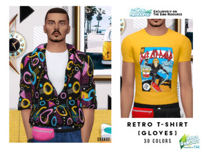 Sims 4 — Retro ReBOOT - Retro T-Shirt [Accessory] by OranosTR — - EA Mesh - 30 Colors - HQ mode compatible - Shadow map