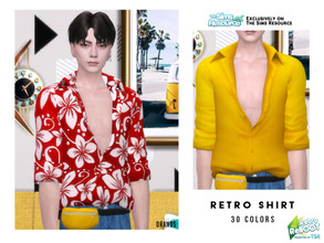 Sims 4 — Retro ReBOOT - Retro Shirt by OranosTR — - New Mesh - 30 Colors - HQ mode compatible - Shadow,Specular,Normal