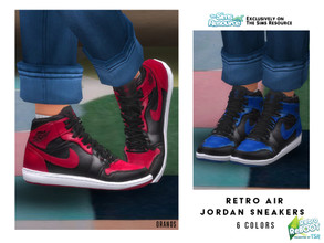 Sims 4 — Retro ReBOOT - Retro Air Jordan Sneakers by OranosTR — - New Mesh - 6 Colors - HQ mode compatible -