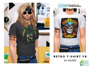 Sims 4 — Retro ReBOOT - Retro T-Shirt V2 by OranosTR — She wanted the logos of 80's rock bands so I did this at the