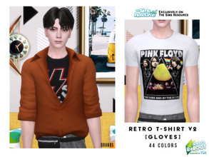 Sims 4 — Retro ReBOOT - Retro T-Shirt V2 [Accessory] by OranosTR — She wanted the logos of 80's rock bands so I did this