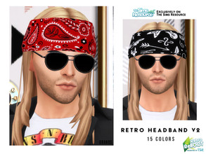 Sims 4 — Retro ReBOOT - Retro Headband V2 by OranosTR — - New Mesh - 15 Colors - HQ mode compatible - Specular map