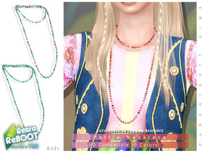 Sims 4 — Retro ReBOOT - Pattie Necklace by DarkNighTt — Retro ReBOOT - Pattie Necklace Have 10 colors. HQ mod compatible.