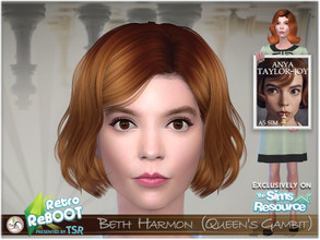 Sims 4 — SIM Beth Harmon (Queen's Gambit) - Retro ReBOOT by BAkalia — Hello :) I created Sim Elizabeth (Beth) Harmon. She