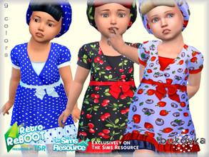 Sims 4 — Retro ReBOOT - Dress Pin Up  by bukovka — Toddler baby dress. Set independently, the new mesh mine included. 9