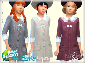 Sims 4 — Retro ReBOOT - Retro Dress  by bukovka — Dress for girls. Installed offline. New mesh mine included. Suitable