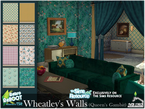 Sims 4 — Retro ReBOOT Wheatley's Walls(Queen's Gambit) by nobody13922 — Wallpapers from the Wheatley's house from the TV