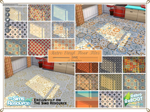 Sims 4 — Retro ReBOOT Vinyl Floor Tiles by Moniamay72 — Retro ReBOOT Vinyl Floor Tiles. 15 swatches. On the base game.