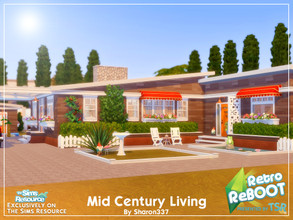 Sims 4 — RetroREBOOT - Mid Century Living - Nocc by sharon337 — 40 x 30 lot. Value $114,220 2 Bedrooms 1 Bathroom Living
