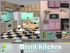 Sims 4 — Retro ReBOOT - Merrit Kitchen by sim_man123 — Now we're cookin'! A stylish, retro-chic kitchen influenced from