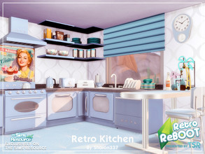 Sims 4 — RetroREBOOT - Retro Kitchen by sharon337 — This is a ROOM Build and it does NOT include the Custom Content. You