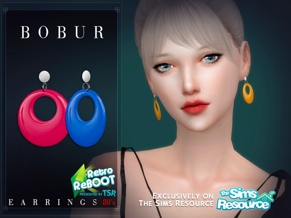 Sims 4 — Bobur Retro ReBOOT Earrings 80s by Bobur2 — I present to your attention Retro ReBOOT in this Collaboration our