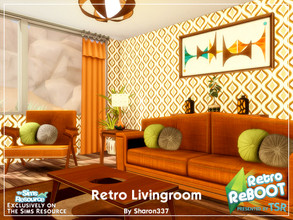 Sims 4 — RetroREBOOT - Retro Living Room by sharon337 — This is a ROOM Build and it does NOT include the Custom Content.