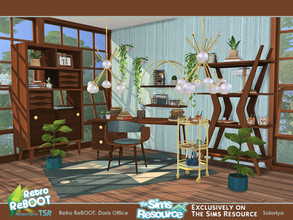 Sims 4 — Retro ReBOOT Doris Office by soloriya — A set of furniture for retro offices. Includes 10 objects, has 3 color