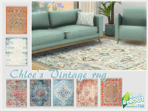 Sims 4 — Retro ReBOOT - Chloe's Vintage Rug by philo — 8 swatches for vintage home.