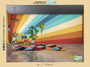 Sims 4 — Retro ReBOOT 70s Mural by Caroll912 — A 2-version retro, rainbow mural - seamless (4-tiled) and non-seamless