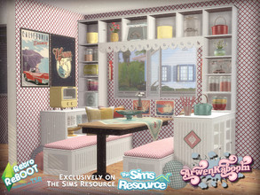 Sims 4 — Retro ReBOOT Dining by ArwenKaboom — Little retro dining for your simmies. You can find all the items by typing