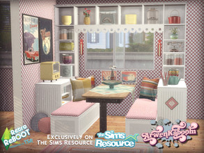 Sims 4 — Retro ReBOOT Deco by ArwenKaboom — Decorative part of the dining room. You can find all the items by typing