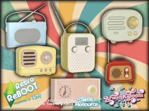 Sims 4 — Retro ReBOOT Radios by ArwenKaboom — A set of retro radios to make your rooms more fun. You can find all items