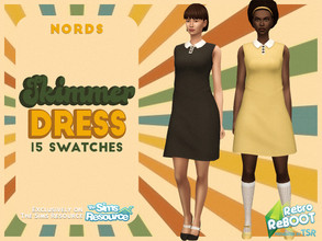 Sims 4 — Retro ReBOOT - Skimmer Dress by Nords — Greetings everyone. I really wanted to make some 60s mod dresses, but