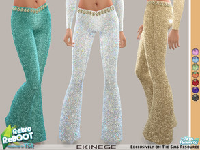 Sims 4 — Retro ReBOOT - Sequin Pants by ekinege — 70's disco fever sequin flare pants. Your sim girls will shine brightly