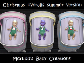 Sims 4 — Christmas overalls summer version by mcrudd — All of your little babies will wear the Christmas overalls summer