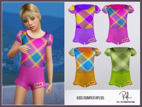 Sims 4 —  Kids Romper RPL95 by RobertaPLobo — :: 4 swatches :: New Mesh :: All lods :: Custom thumbnail :: For Girl