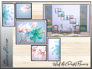 Sims 4 — Wall Art Pastel Flowers by Sims_House — Wall Art Pastel Flowers 6 options.