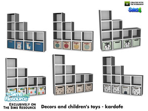 Sims 4 — kardofe_Decors and children's toys_Shelving by kardofe — Shelf with staggered recesses and baskets at the