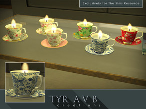 Sims 4 — Teacup Candles by TyrAVB — This absolutely charming teacup candles made out of finest translucent porculan with