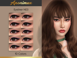 Sims 4 — Eyeliner N03 by Anonimux_Simmer — - 10 Colors - Compatible with the color slider - BGC - Thanks to all CC