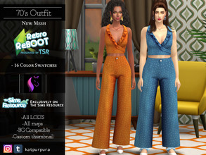 Sims 4 — Retro ReBOOT-KP-70'sOutfit by KaTPurpura — Feel and live the 70's mode with this elegant outfit of wide pants