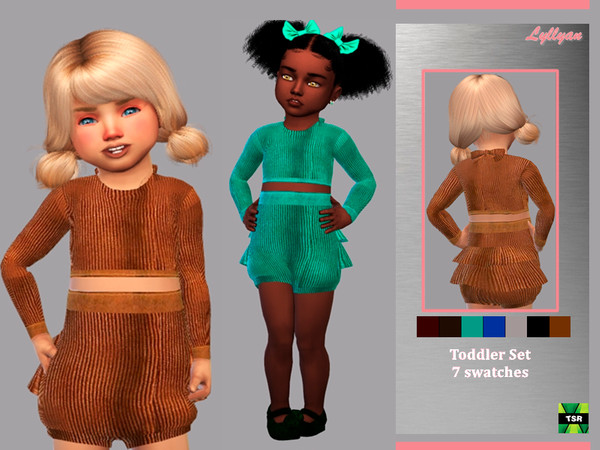 Sims 4 — Toddler set Kely by LYLLYAN — Toddler set 7 swatches You must own the latest toddler stuff pack to be able to