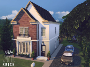 Sims 4 — White and Brick by GenkaiHaretsu — Suburbian brick house for big family